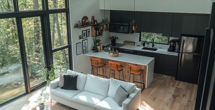 Modern kitchen-living room